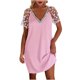 thumbnail image 1 of Vestidos de verano para mujer Mangas de encaje Color sólido Casual Manga corta Vestido hasta la rodilla Pompotops ghjkhdj15795, 1 of 1