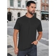 thumbnail image 4 of DARING DIVA Men's Henley Breathable Short Sleeve Button Down T-Shirt L Black, 4 of 7