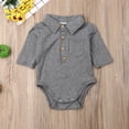 thumbnail image 2 of Baby Boy Fashion Jumpsuit T Shirt Button Style Monochrome Pocket Romper, 2 of 5