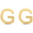 thumbnail image 2 of Karat Rush 14KT Yellow Gold High Polished Block Initial Studs "G" with Post-with-Friction-Back. Adult Unisex. No stones, 2 of 4