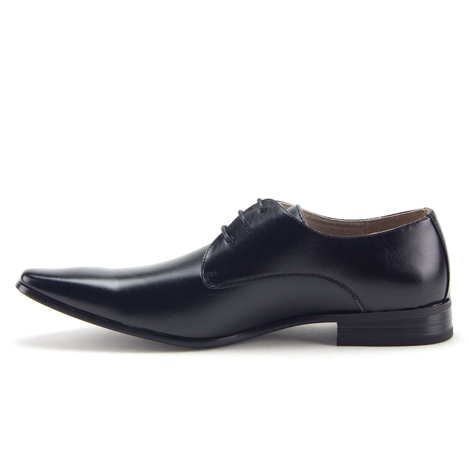 Men's Classic Pointy Toe Derby Lace Up Oxfords Dress Shoes, Cognac