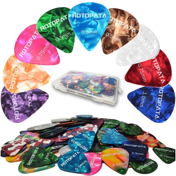 Juego de 150 púas para guitarra ROTOPATA con caja organizadora