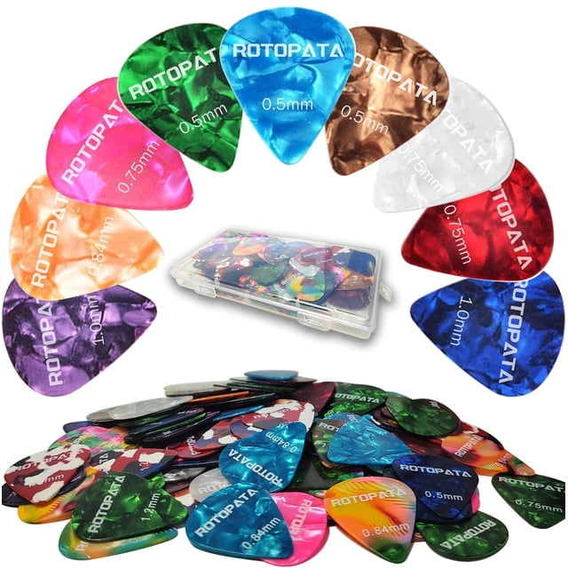 Juego de 150 púas para guitarra ROTOPATA con caja organizadora