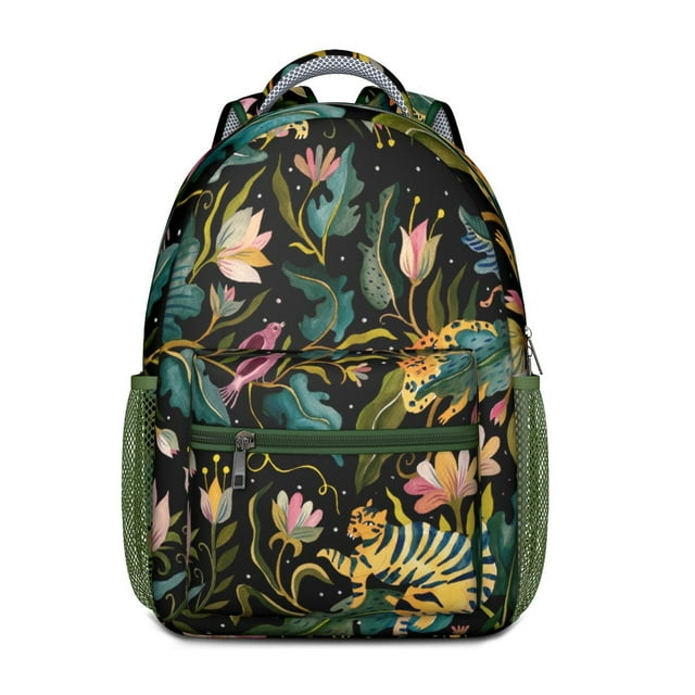 Floral Print Waterproof School Backpack with Padded Straps - Ergonomic Student Backpack for Teens
