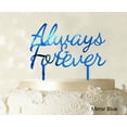 thumbnail image 1 of "Always & Forever Custom Wedding Cake Topper Personalized Mirror Cake Topper Color Option Available 6""-7"" Inches Wide", 1 of 1