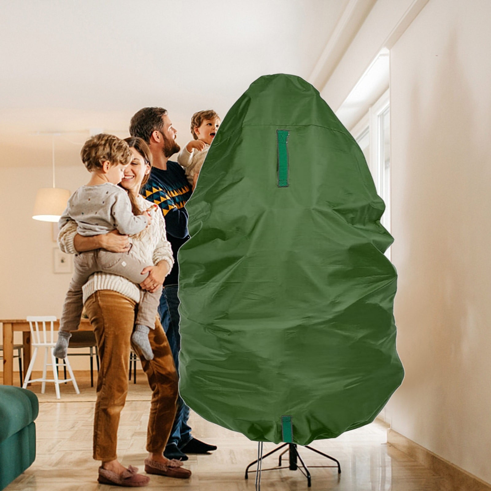 Christmas Tree Storage Bag Heavy Duty Tear Proof Material Holds 6 Foot Assembled Trees Textile Storage Organizer