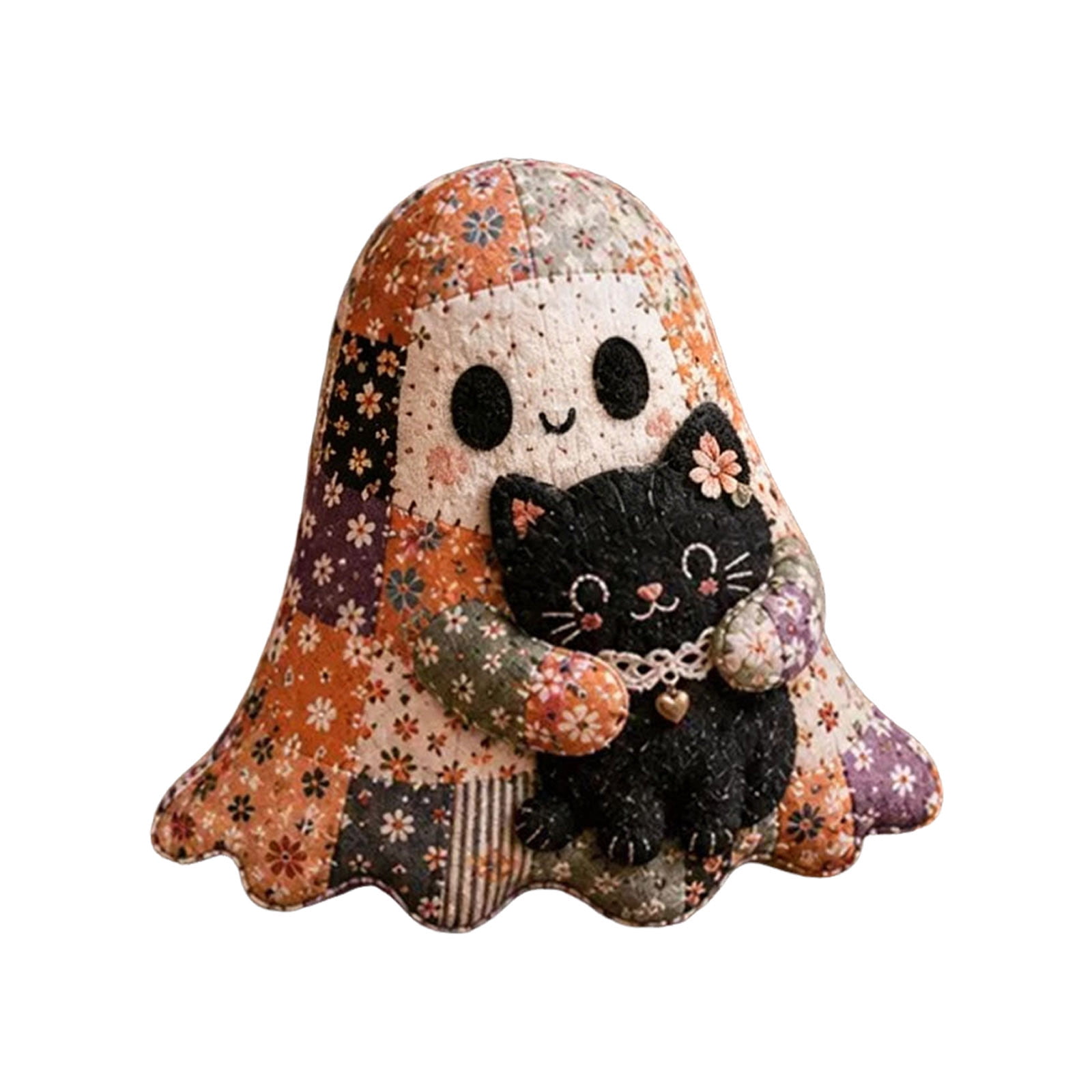 Little Cozy Halloween DIY Patchwork Kit Pre-Cut Fabric Stuffing Sewing Craft Supplies Handmade Fall Decor Sewing Project for Adult Crafters Beginners (G)