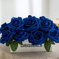 thumbnail image 2 of Artificial Flower Foam Rose Real Touch Roses Flower Heads with Stem for DIY Wedding Bouquets Centerpieces Arrangements Party Home Decor (Royal Blue), 2 of 4