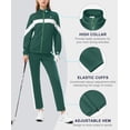 thumbnail image 6 of Women's 2Pc Full Zip Tracksuit, 4 Way Stretch Breathable with Zipper Pockets for Golf Running Casual Green 2XL, 6 of 9