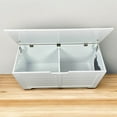 thumbnail image 4 of ENTU 39.37 Inch Cream White Top Open Cat Litter Box Enclosure MDF Dog Proof Hidden Litter Box Cabinet for Large Cat, 4 of 11