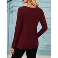thumbnail image 5 of JYLFC Women Casual Long Sleeve Crew Neck Pullover Sweaters Burgundy XL, 5 of 7
