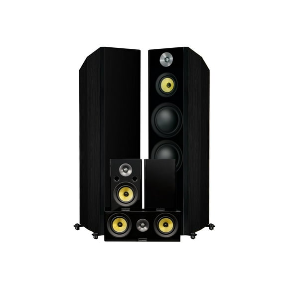 Fluance Signature Series HFHTB - Speaker system - for home theater - 5.0-channel - 280 Watt (total) - black ash
