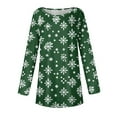 thumbnail image 5 of KHONTS Christmas Long T Shirts for Women Long Sleeve Crewneck Xmas Graphic Oversized Tees Fashion Loose Pullover Tops 07-Green XXXXL, 5 of 5