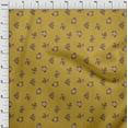 thumbnail image 3 of oneOone Viscose Jersey Dark Mustard Fabric Leaves & Floral Artistic Quilting Supplies Print Sewing Fabric By The Yard 60 Inch Wide, 3 of 5