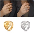 thumbnail image 2 of Comfortable Metal Rings Daily Wear Rings Hollow Statement Rings Stylish Jewelry, 2 of 11