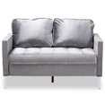 thumbnail image 3 of Baxton Studio Clara Velvet Fabric Upholstered Loveseat in Grey, 3 of 8