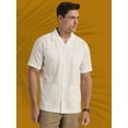 thumbnail image 2 of Havanera Men's and Big Men's Camp Collar Guayabera Short Sleeve Button-Down Shirt, Sizes S-5XL, 2 of 8