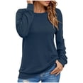 thumbnail image 1 of FAIWAD Womens Spring Tunics Tops Long Sleeve Round Neck Loose Casual Pullover Tops Basic Solid Color Tops, 1 of 6