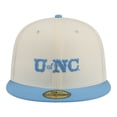 thumbnail image 2 of Men's New Era  Cream/Carolina Blue North Carolina Tar Heels Two-Tone Script 59FIFTY Fitted Hat, 2 of 5