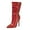 Red, variant on Women's Fashion Boots - Elegant High Heel Design, Side Zipper Closure, Dressy Booties for Casual and Formal Wear
