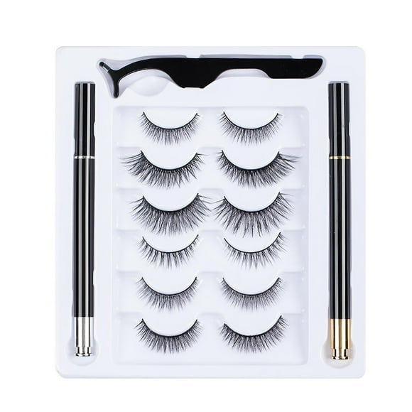 Set de pestañas postizas HUOGUO Quantum con rizador de pestañas y lápiz