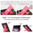 thumbnail image 3 of Dteck Kids Case for Samsung Galaxy Tab A9 8.7-inch (SM-X110/X115/X117),Shockproof Silicone+PC Case Built-in Kickstand Cover with Shoulder Strap for Galaxy Tab A9 2023,Black+Rose, 3 of 6