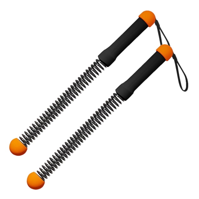 Barra de ejercicios de cuerdas de batalla sin cuerda, 2 piezas, portátil, profesional, para interiores y exteriores Negro y naranja