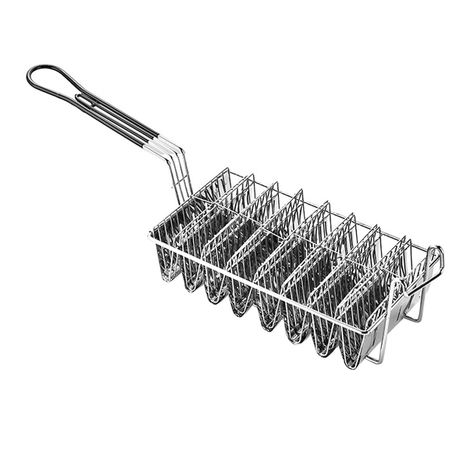 Stainless Steel Basket Tortillas Cake French Fries 8 Shells with Grip ...