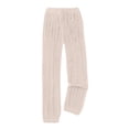 thumbnail image 3 of RUTAYY Women's Pants Wide Leg Hollow Knit Drawstring Waist Solid Color Daily Vacation Cover Up Pants Beige, 3 of 3