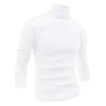 thumbnail image 1 of CamisePaHombres De Mangas Largas Cuello De Cisne Ajuste Delgado Casual Blanco 60, 1 of 6