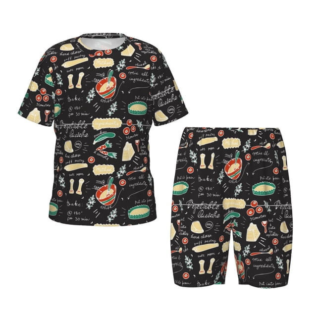 Balery Vegetable Quiche Conjunto de Pijama Infantil de Manga Corta con Estampado – Ropa de Dormir de Algodón Suave-Medium