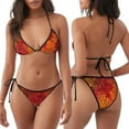 thumbnail image 3 of Balery Autumn Leaf Pattern Women Two Piece Swimsuit Sexy Swimwear Halter String Triangle Bikini Sets, 3 of 6