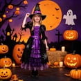 thumbnail image 4 of BOOMNY Halloween Girls Witch Dress Up Funny Hallowmas Party Outfits Sets Playful Stage Performance Clothes Set, 4 of 4