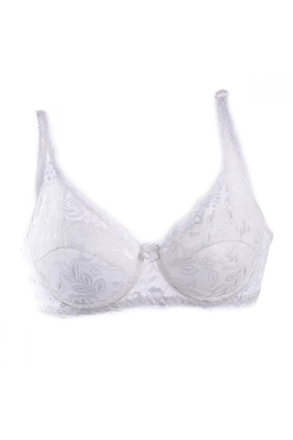 Women's Gather Push Up Bra Underwire 5/8 Cup Lace Brassiere Underwear 32-40B