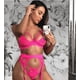thumbnail image 5 of Conjunto de tres piezas con tirantes de tres puntos y explosiones europeas y americanas, ropa interior sexy con liga hueca, 5 of 5