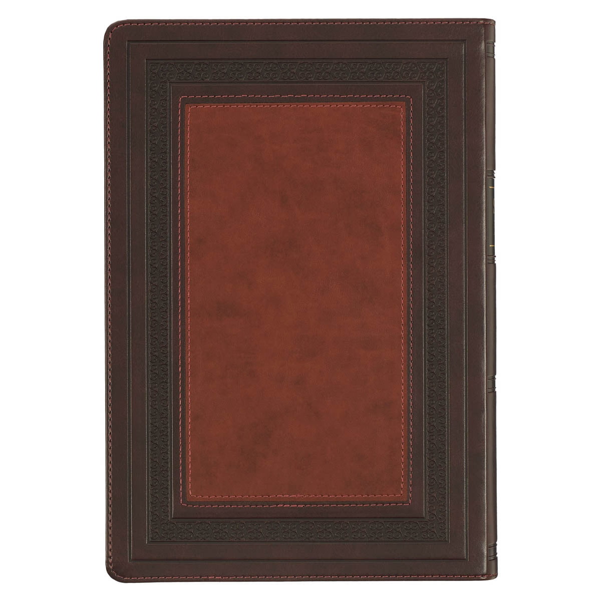 KJV Study Bible, Large Print King James Version Holy Bible, Thumb Tabs, Ribbons, Faux Leather Burgundy/Toffee Debossed