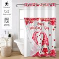 thumbnail image 6 of MIZHONA Happy Valentine's Day No Hooks Shower Curtains with Snap in Liner Red Pink Gonmes with Floral Fabric Bathroom Curtain,71"× 86", 6 of 7
