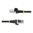 thumbnail image 3 of StarTech.com 12ft CAT6a Ethernet Cable - Black - Low Smoke Zero Halogen (LSZH) - 10GbE 500MHz 100W PoE++ Snagless RJ-45 w/Strain Reliefs S/FTP Network Patch Cord - Patch cable - RJ-45 (M) to RJ-45 (M) - 12 ft - S/FTP - CAT 6a - IEEE 802.3bt - halogen-free, molded, snagless, stranded - black, 3 of 5