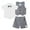 Gray, variant on Kaerm 3Pieces Kids Boys Gentleman Outfit Set Short Sleeve Lapel Bow Tie Solid Shirt Vest Clothing Set Gray 80