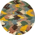 thumbnail image 1 of Ahgly Company Tapis d'Intérieur Rond Abstrait Brun Rougeâtre Abstrait, 4 Pieds Rond, 1 of 6