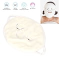 thumbnail image 1 of Reusable Face Towel, Ear Hanging Hot Compress Skin Friendly Fine Stitching Facial Moisturizing Towel 3 Holes Accelerate Circulation  For Beauty Salon, 1 of 8