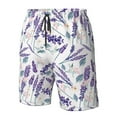 thumbnail image 5 of Kdxio Lavender Flowers Pattern Mens Casual Shorts - Drawstring Summer Beach Sports Shorts for Men, 5 of 9