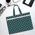 thumbnail image 6 of Cauagu Green Vintage Peacock Pattern Canvas Tote File Bag, Zipper Tote Bag Business Briefcase Document Bag with Handle A4 File Organizer Laptop Bag for Travel and Work, 6 of 8