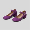 thumbnail image 7 of KELINFONG Women's Dress Mary Jane Shoes Low Block Heels Closed Round Toe Office Work Wedding Pumps, 7 of 7