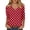 Red#9527, variant on CONZONE Womens Summer T-Shirts 3/4 Sleeve T Shirts for Women Casual V Neck Dot Graphic Lightweight Tees Soft Cozy Dailywear