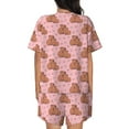 thumbnail image 3 of Bixox Women's Heart Capybara Printed Pajama Set 2 Piece Lounge Set Top and Shorts Soft Pajamas, Shorts with Pockets, 3 of 7