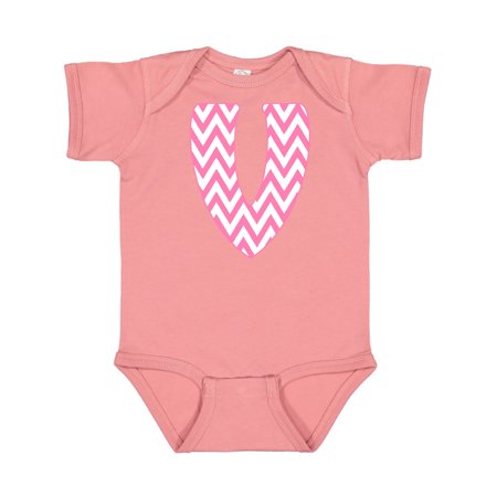 

Inktastic Cute Pink Chevron Initial V Gift Baby Boy or Baby Girl Bodysuit
