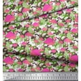 thumbnail image 2 of Soimoi Silk Fabric Camouflage Texture & Flamingo Bird Printed Fabric 1 Yard 42 Inch Wide, 2 of 3