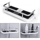 thumbnail image 4 of Estante de ducha con barra de tensión de esquina, organizador de altura ajustable para colgar en la pared de ABS, sistema de drenaje automático para baño y ducha, organizador de ducha sin taladro (30, 4 of 7