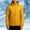 Yellow, variant on Men's Solid Color Detachable Cap Zipper Hooded Winter Warm Jacket Coat Long Sleeve Parkas